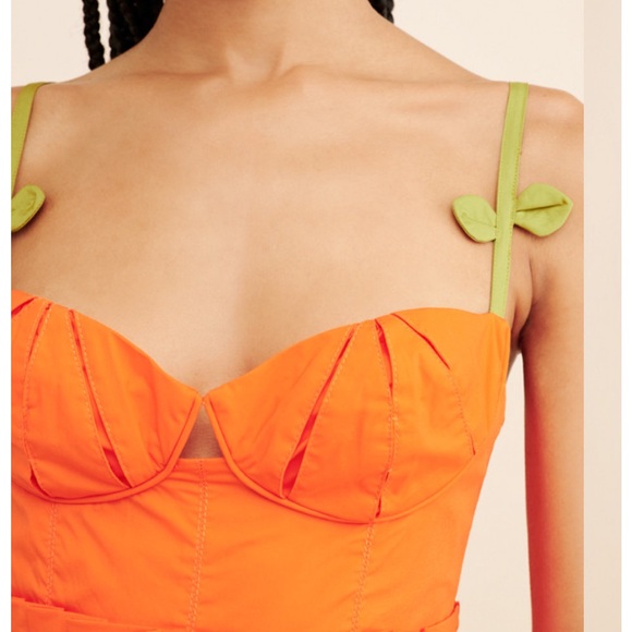 Farm Rio Bicolor Sleeveless Organic Cotton Midi Dress - Picture 3 of 6